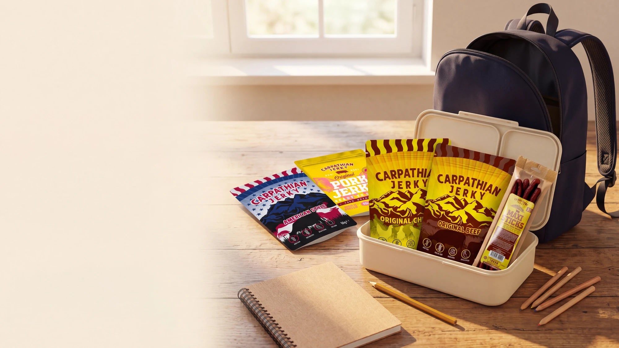 Carpathian Jerky mix ready for the school break